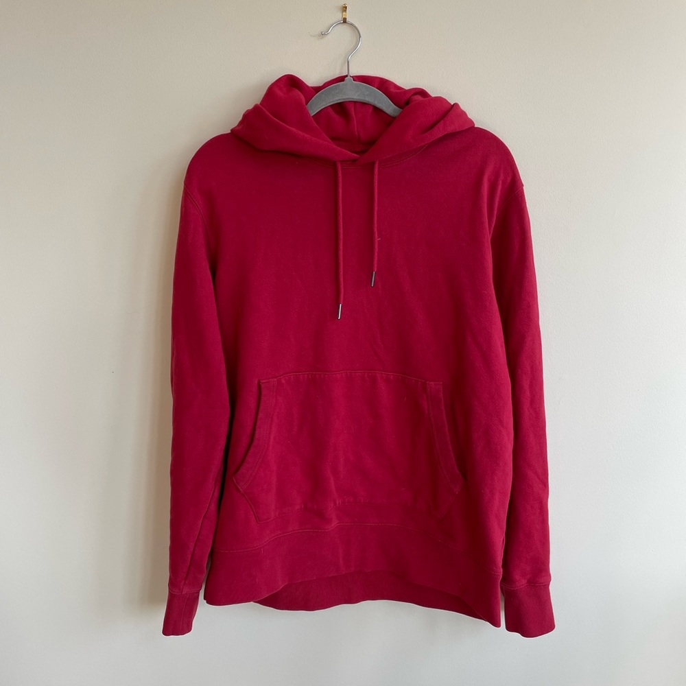 NWOT Madewell men’s red cotton hoodie. Size L.